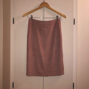 XS Lulus Suede Pink Pencil Skirt